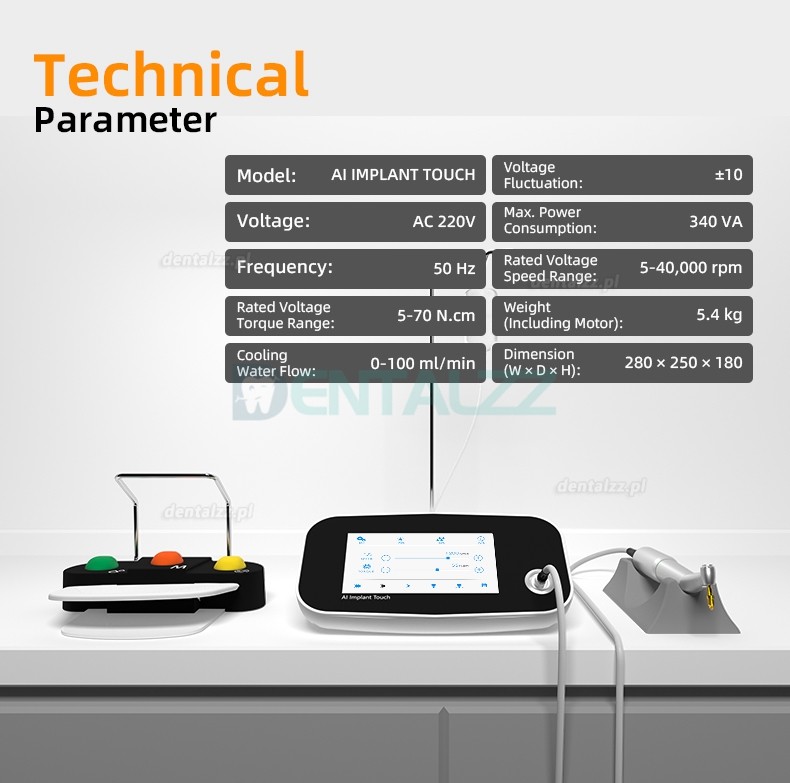 Pluspower®Ai Touch System chirurgii implantologicznej bezszczotkowy silnik z kątnicą 20:1